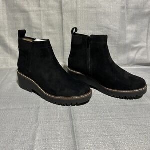 Womens Sonoma Ortholite Eco Comfort Booties Vegan Suede Black 8 Wide NWT